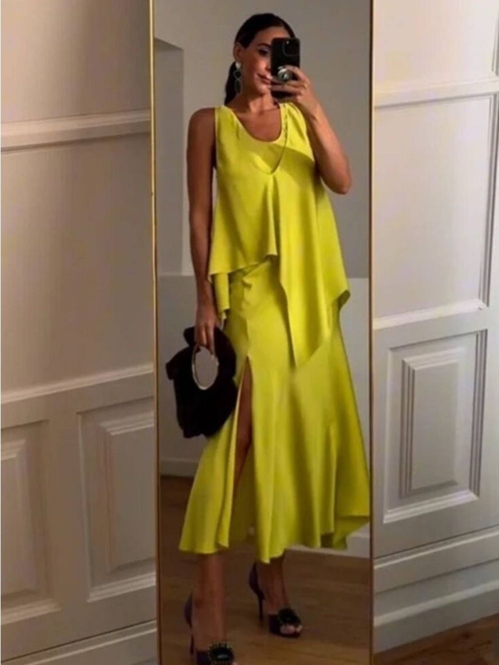 Zara flowy dress with cape limited edition
